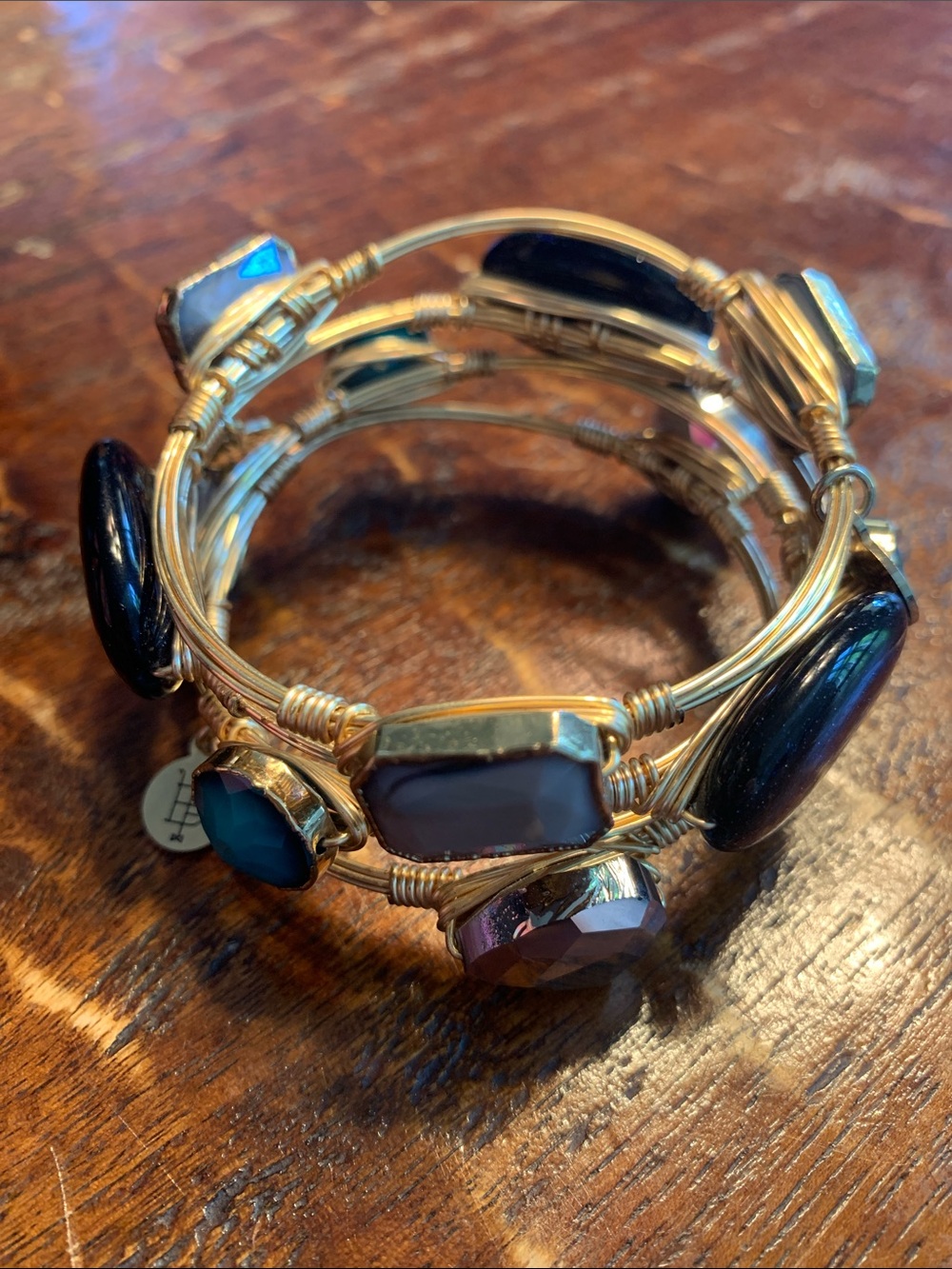 Set of 4 Bourbon and Bowties bangle bracelets